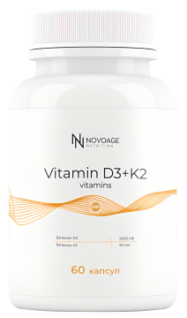 NOVOAGE nutrition, Витамин D3 (5000 МЕ) + K2 (МК-7), капсулы, 60 шт.