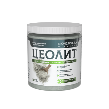 Bionormula Minerals, Цеолит пищевой (детокс и очищение организма), порошок, 500 г